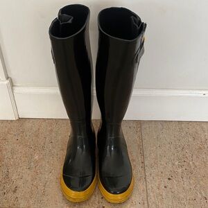 Marc Jacobs Black and Yellow Winter Rain Boots